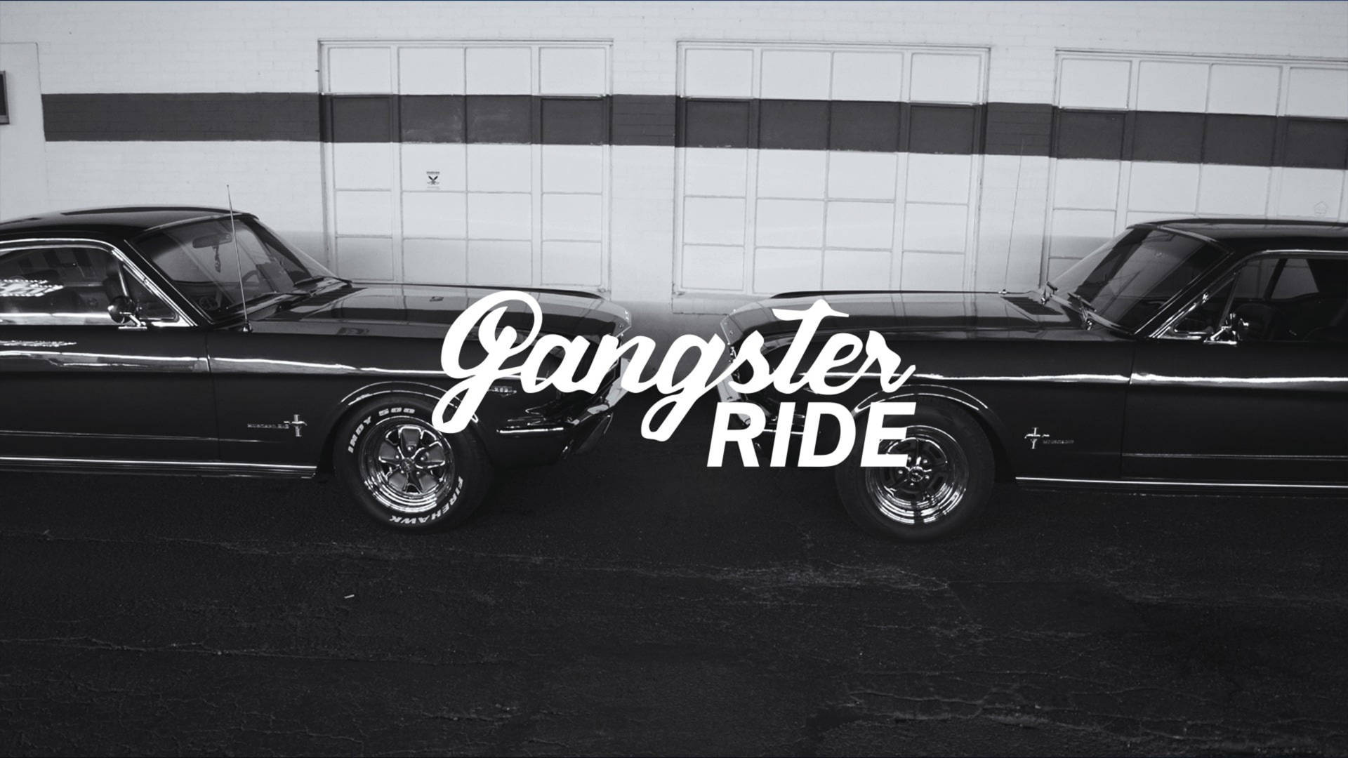 "Ride Like a Gangster with a Mustang | Vintage Style Car in a Classic Scene" Wallpaper