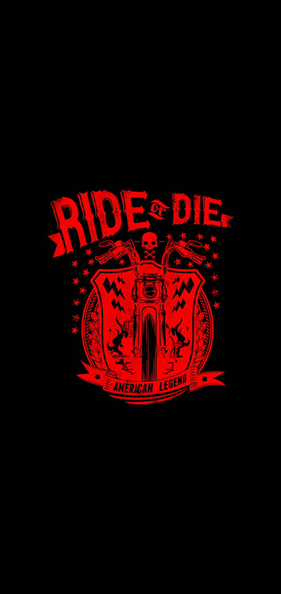 Ride Or Die Red Design Wallpaper