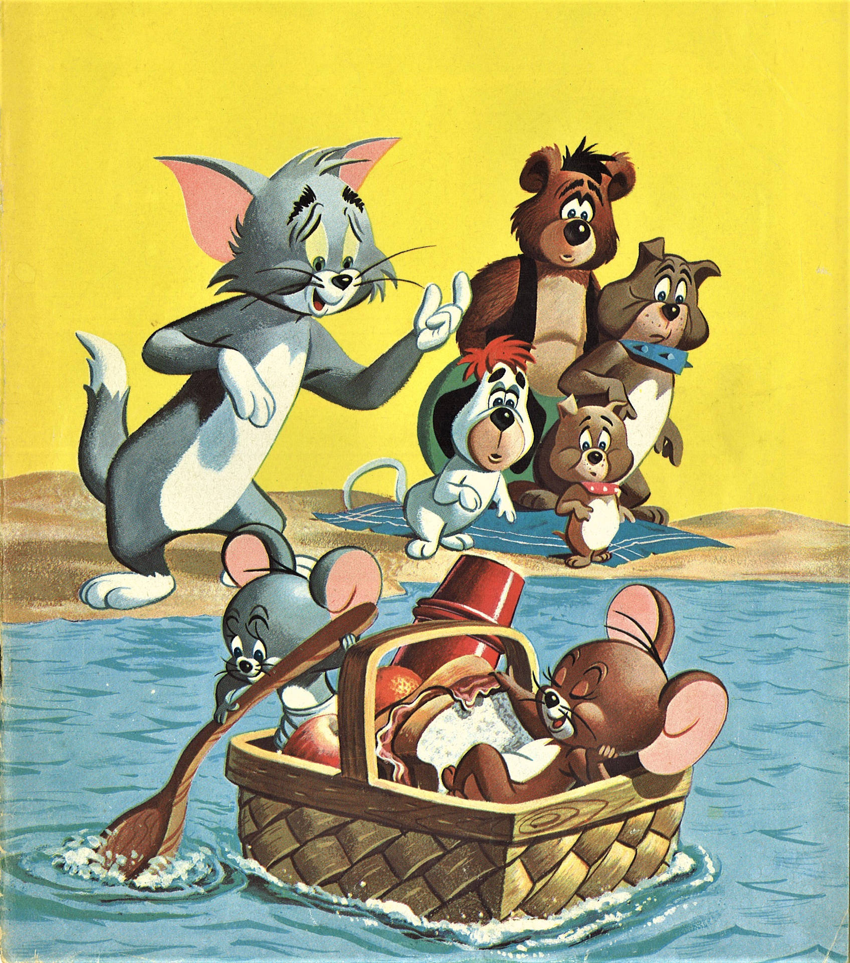 Riding A Basket Boat, Tom And Jerry Aesthetic Background
