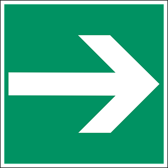 Right Arrow Sign Green Background PNG