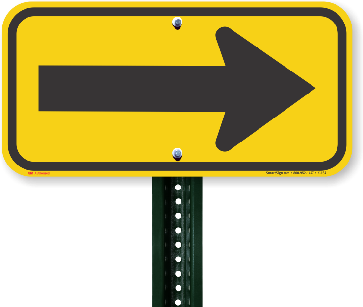 Right Arrow Traffic Sign PNG