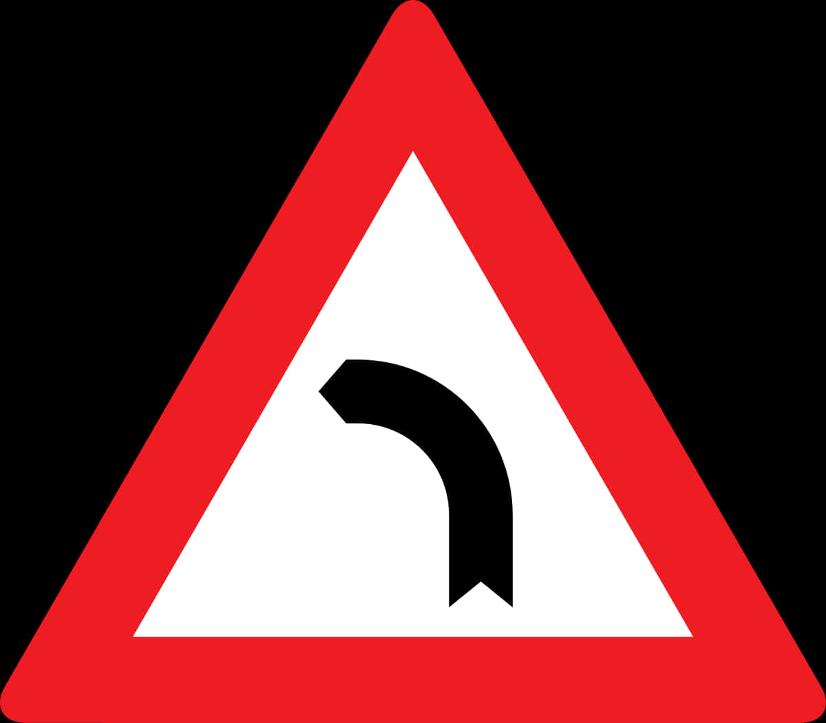Right Curve Road Sign PNG
