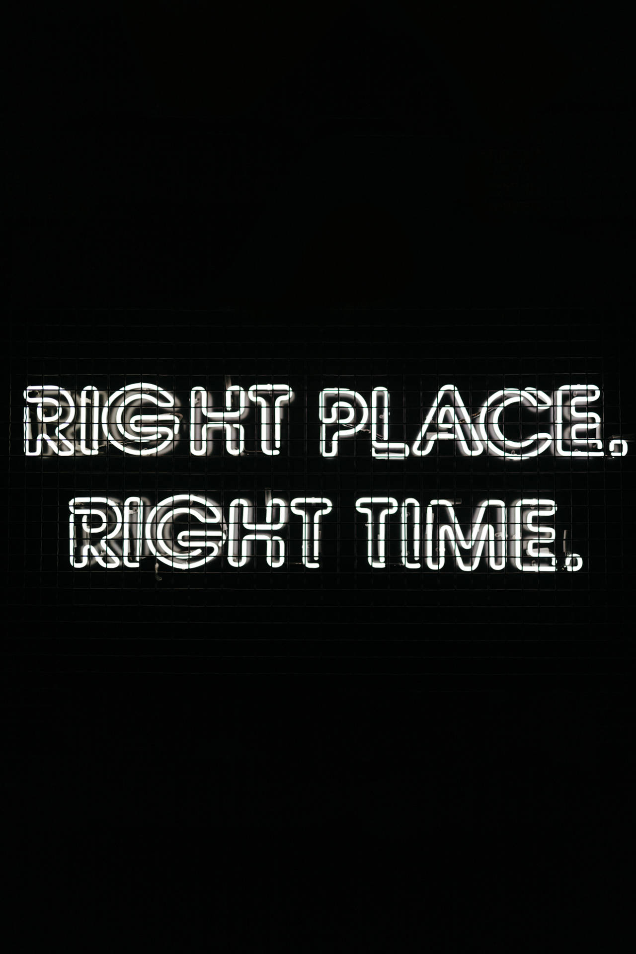 Right Place White Neon Aesthetic Wallpaper