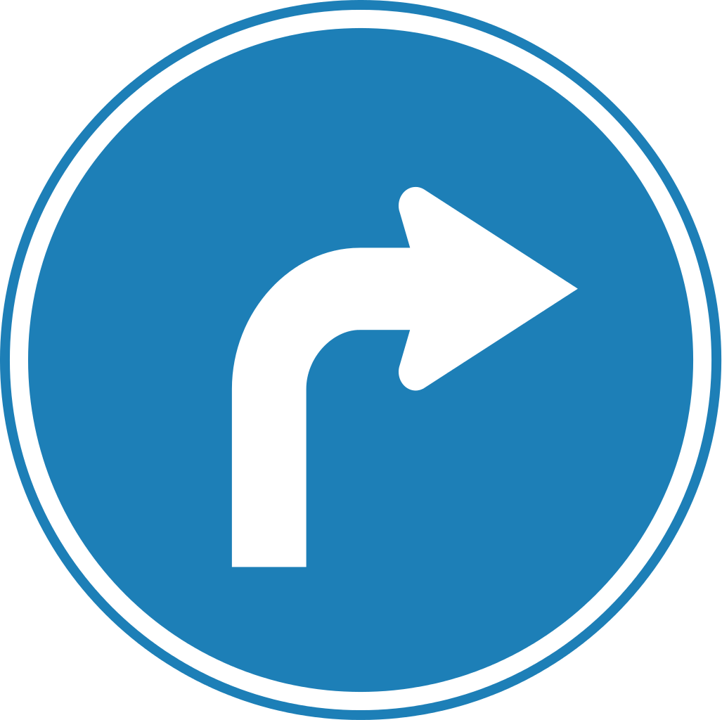 Right Turn Traffic Sign PNG