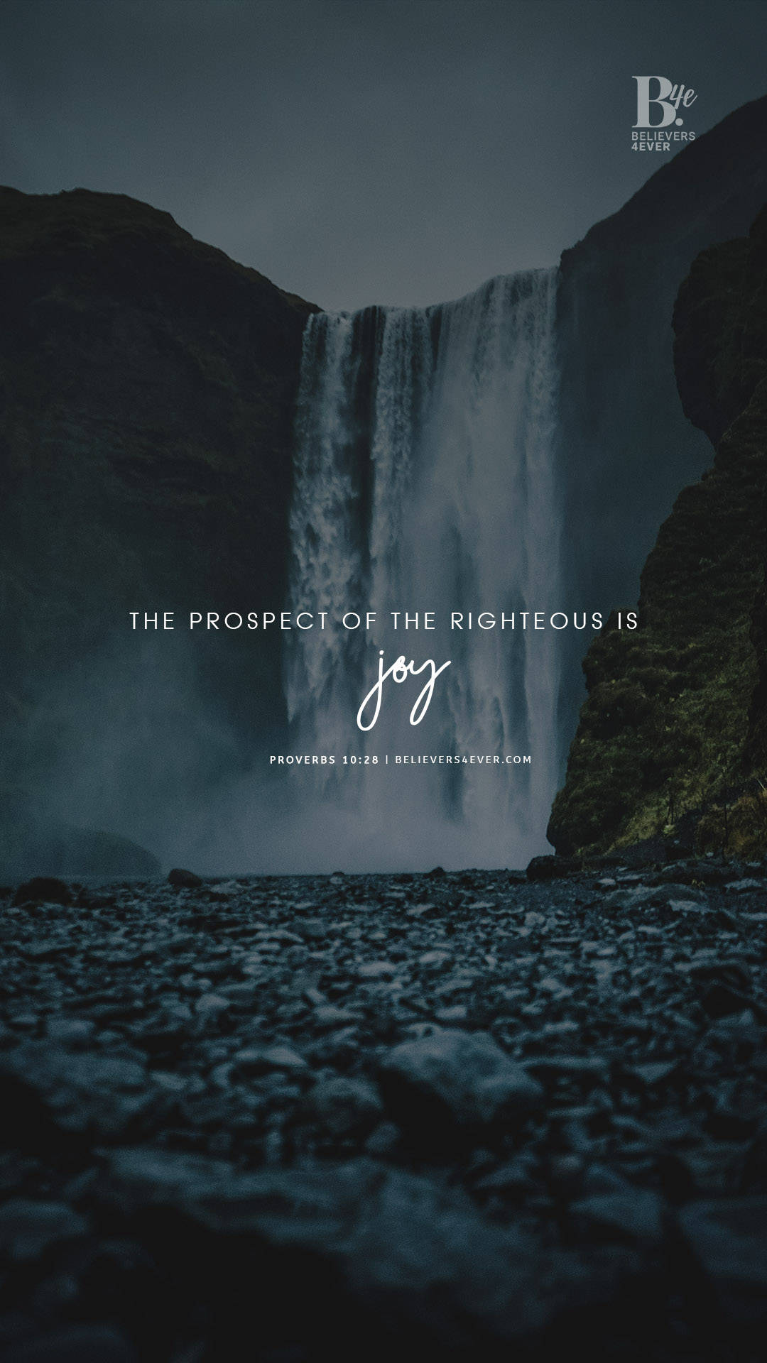 Righteous Joy Waterfall Inspiration Proverbs1028 Wallpaper