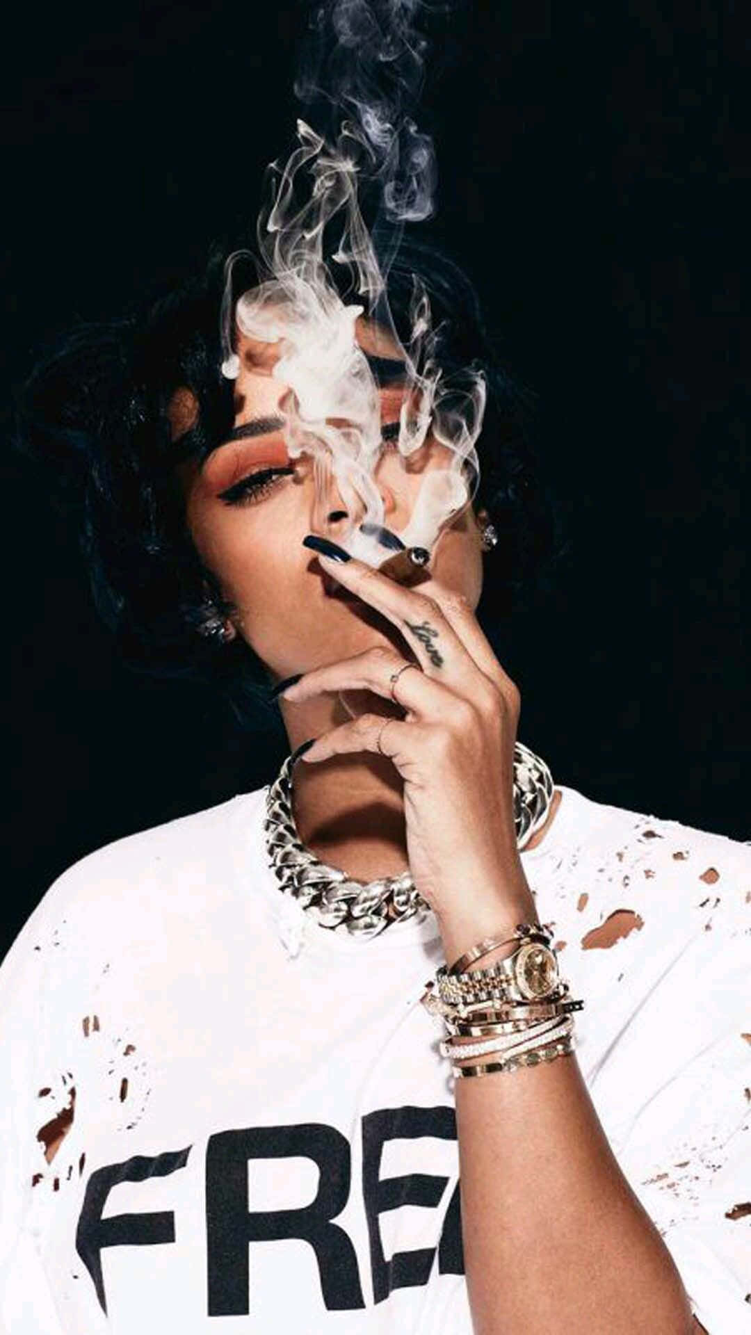 Rihanna Girl Smoking Background