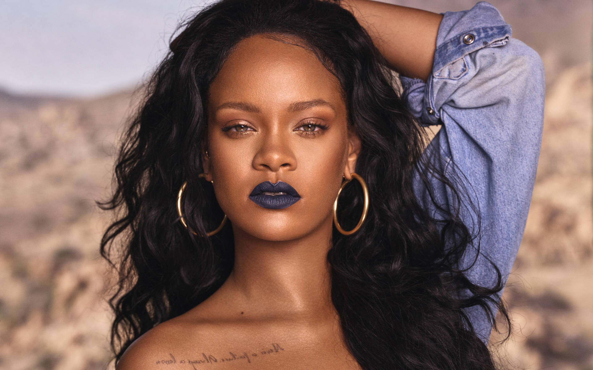 Rihanna Hd Denim Shirt Background