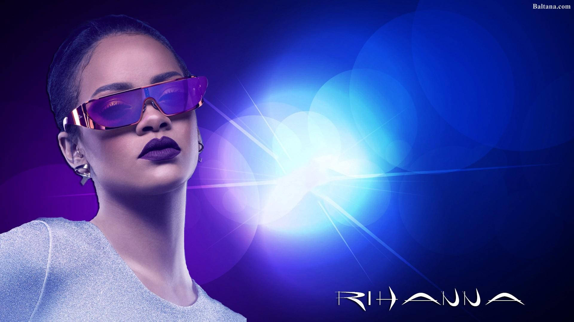 Rihanna Hd Purple Sunglasses Background