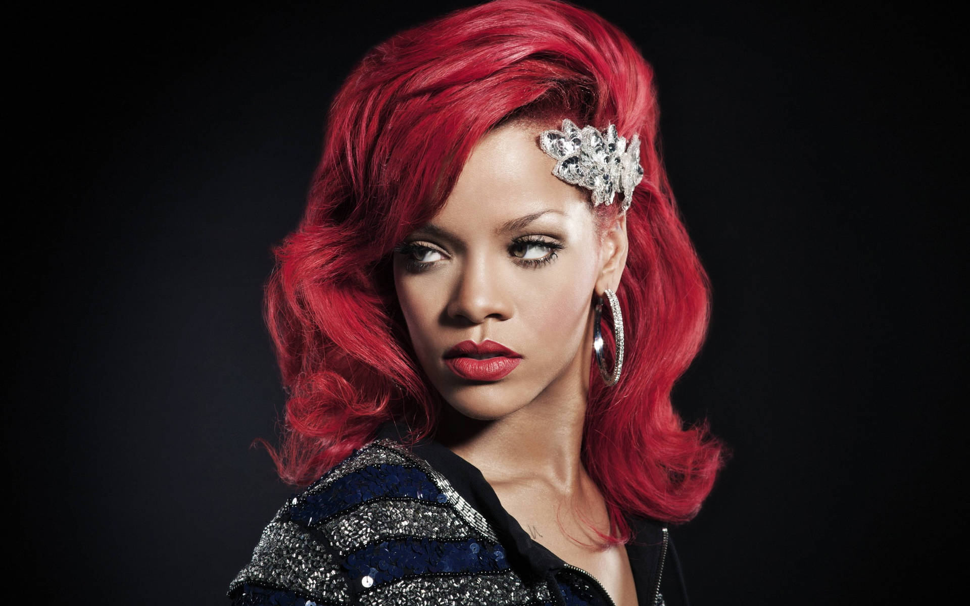 Rihanna Hd Red Hair Jewelry Background