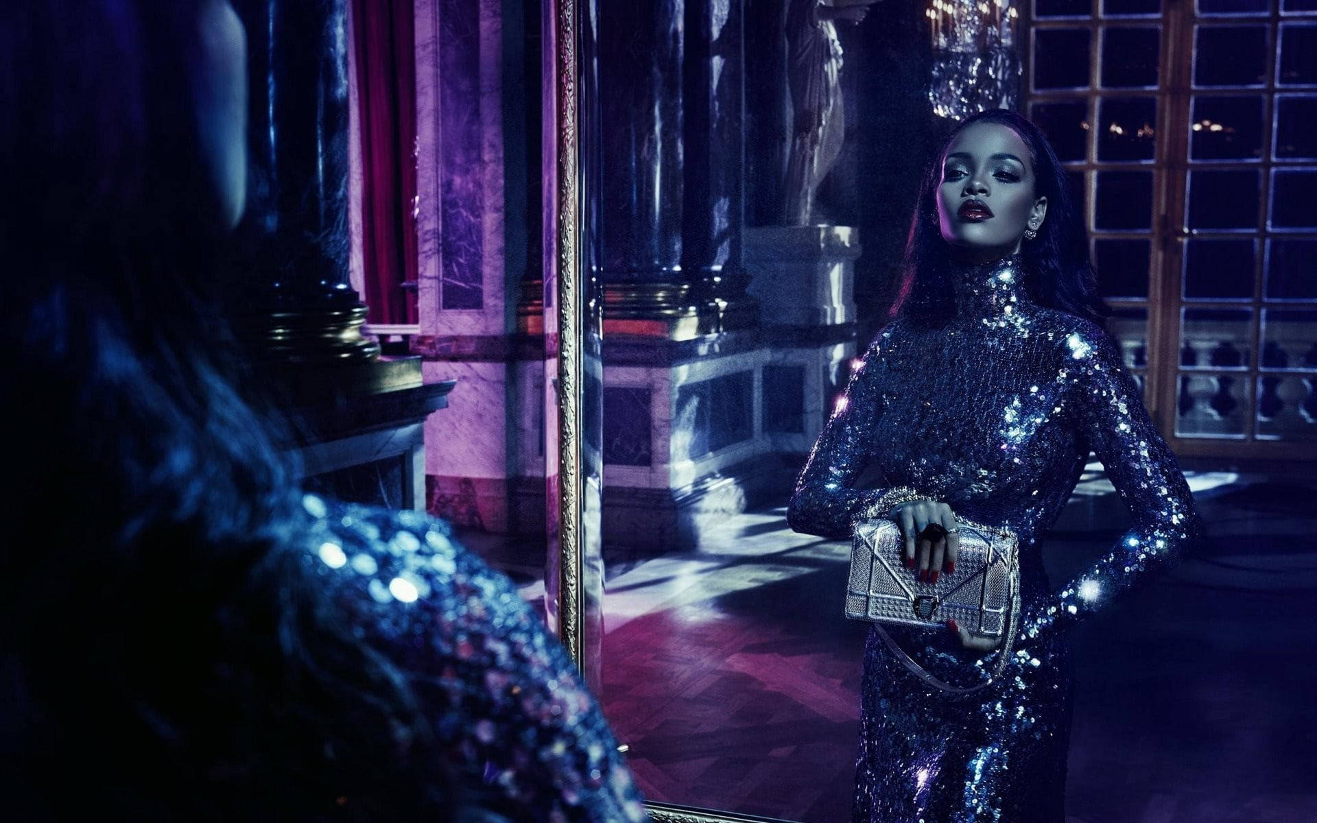 Rihanna HD Sparking Dress Bag Wallpaper