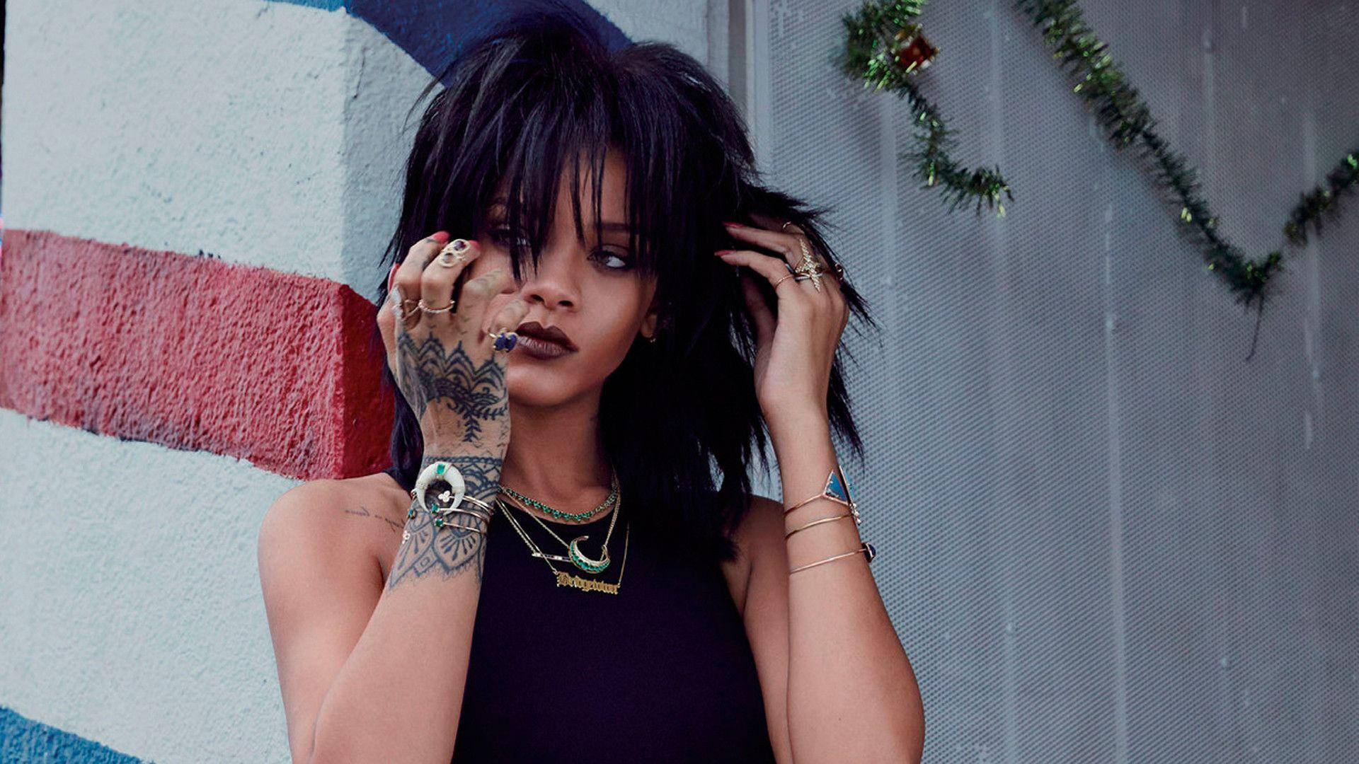 Rihanna Hd Tattoo Sleeveless Background