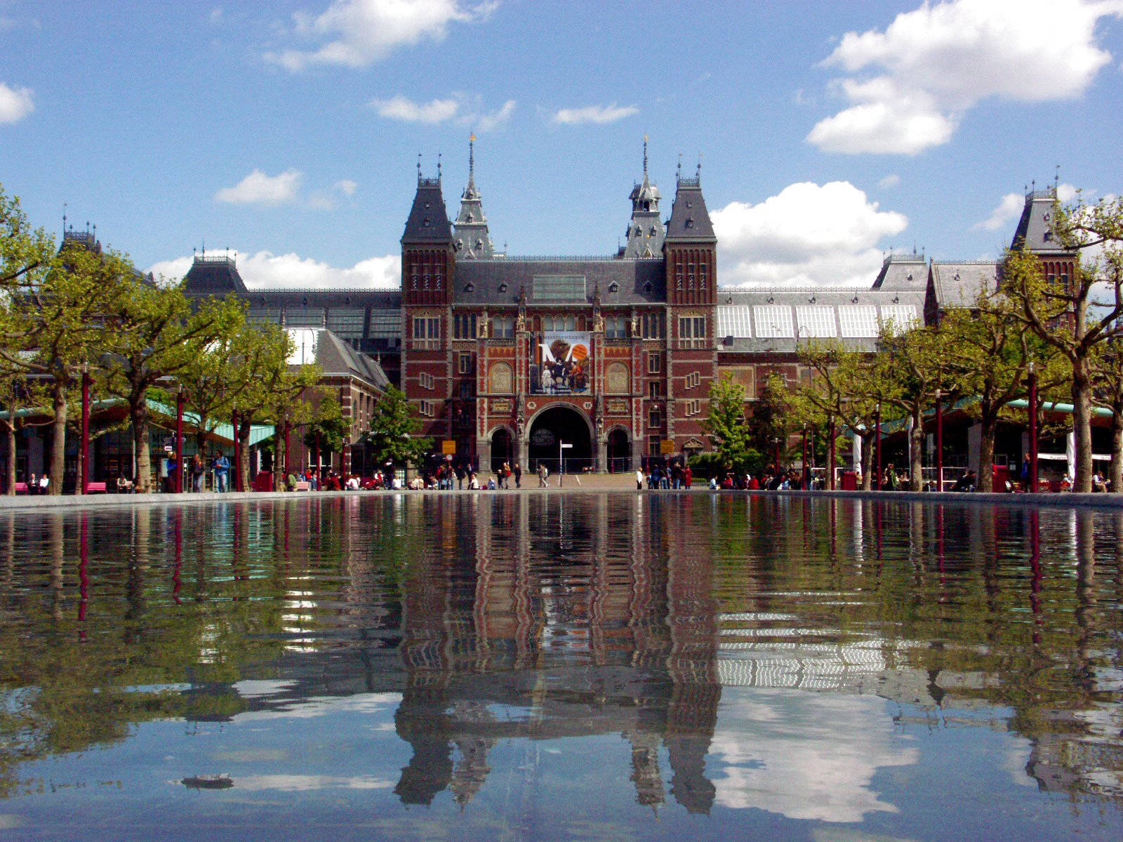 Rijksmuseum With Cloudy Sky Background