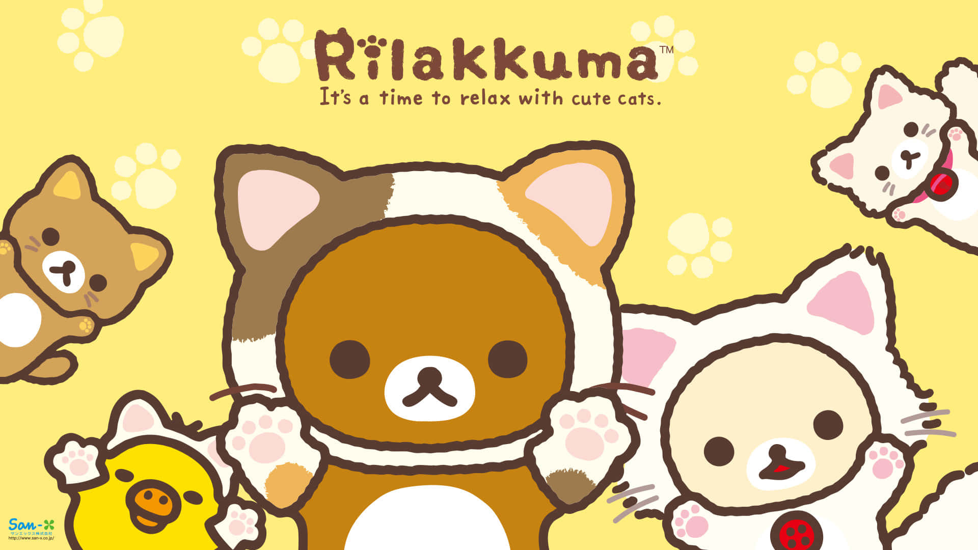 Relaxing Rilakkuma-themed Desktop Background
