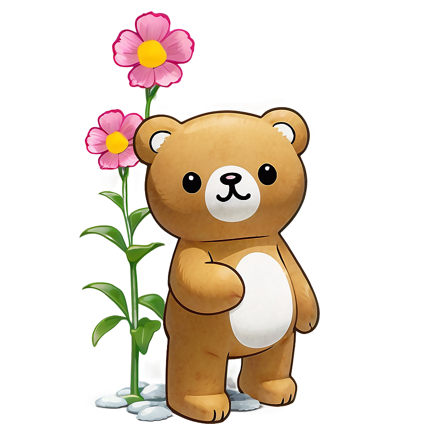 Rilakkuma And Flowers Png Rxj PNG