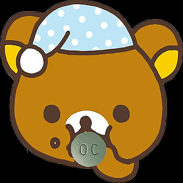 Rilakkuma Bear With Pacifier PNG