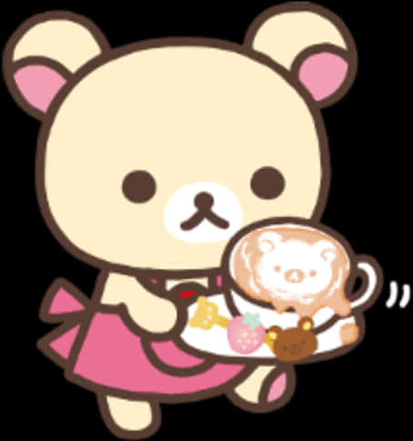 Rilakkuma Cafe Server Cute Illustration PNG