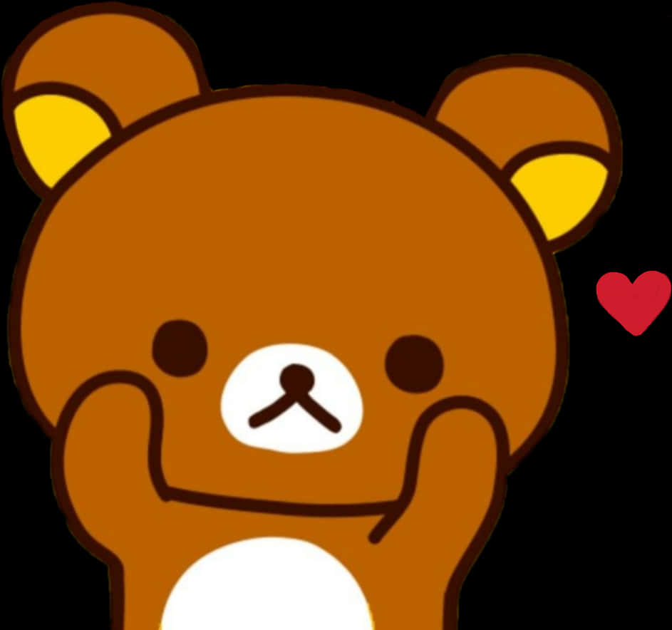 Rilakkuma Cartoon Bear Love Heart PNG