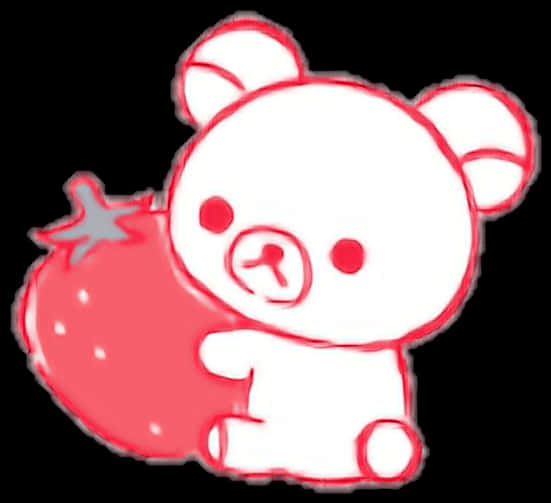 Rilakkuma Hugging Strawberry PNG