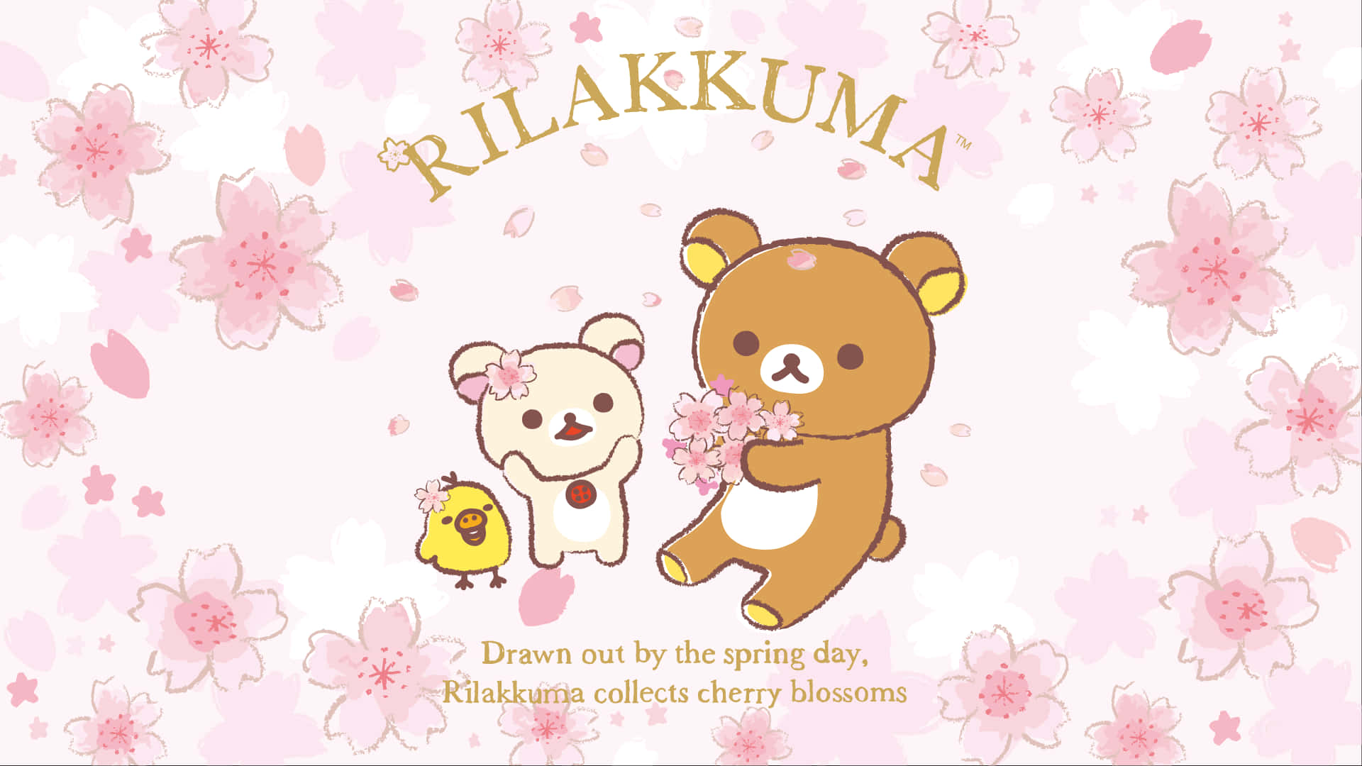 "Feel the comfort of Rilakkuma, wherever your work takes you!" Wallpaper