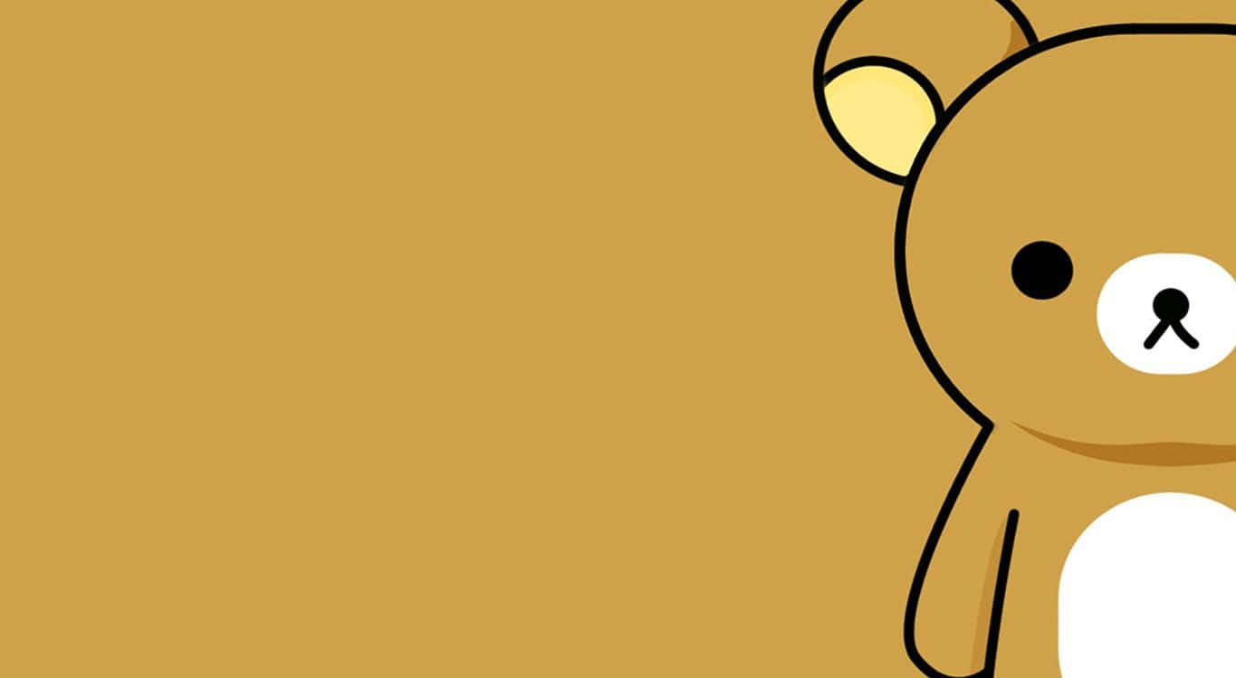 A Cartoon Bear With A Brown Background Wallpaper