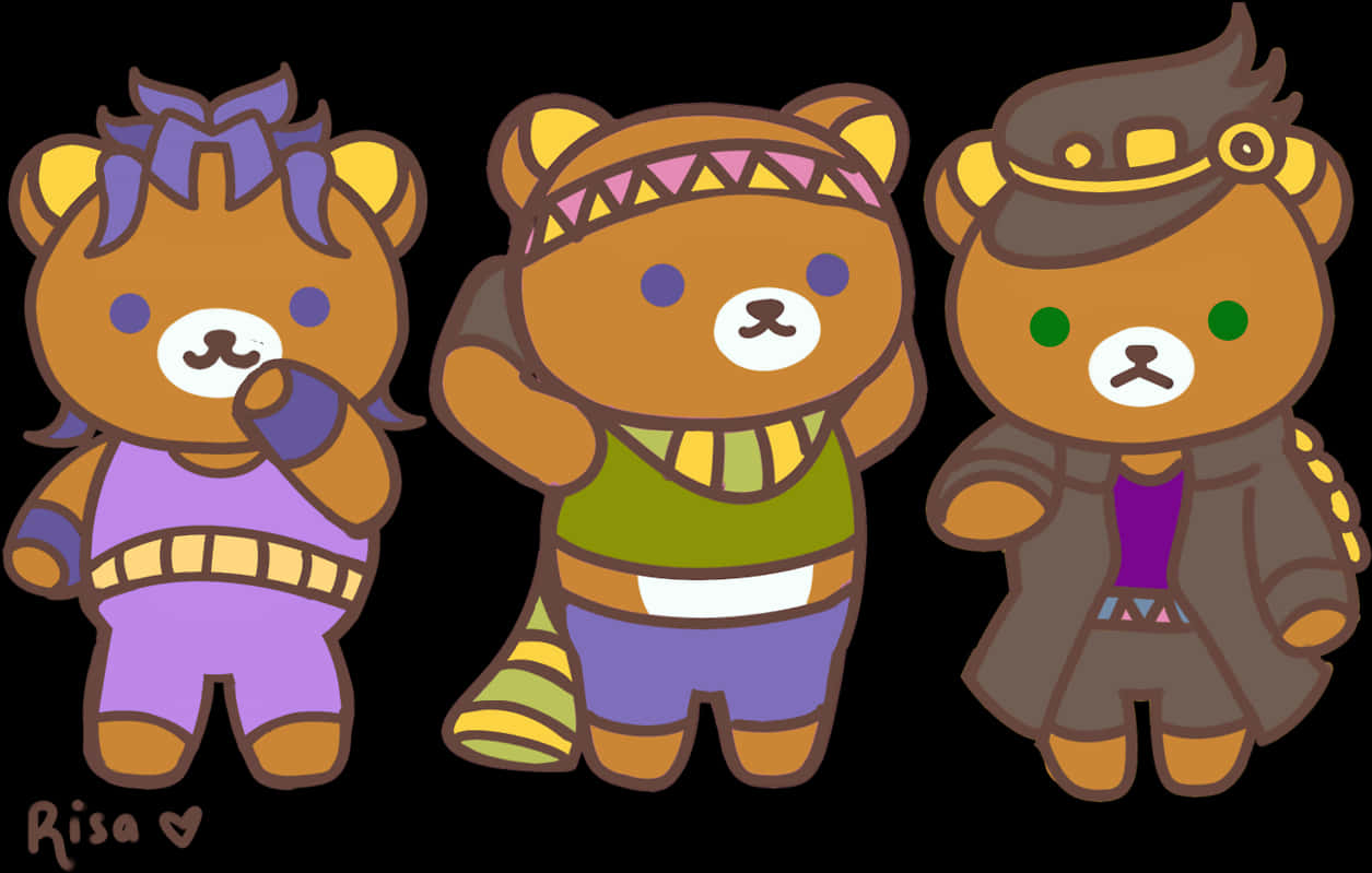 Rilakkuma_ Characters_ Costumed_ Illustration PNG