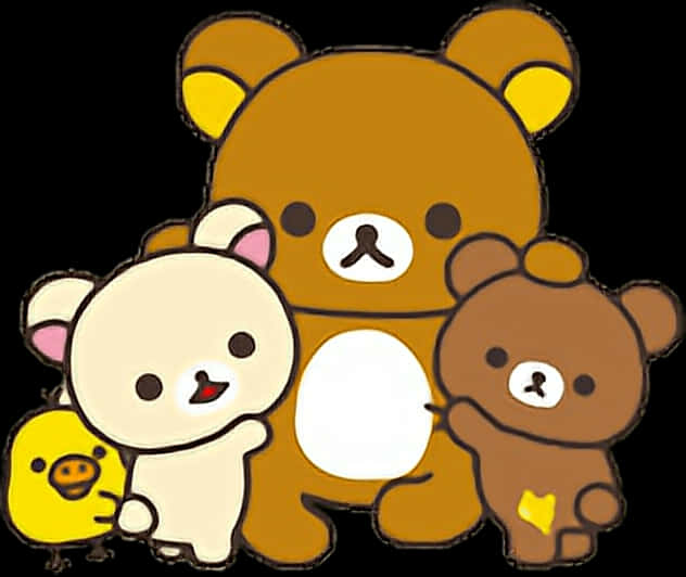 Rilakkumaand Friends Cartoon PNG