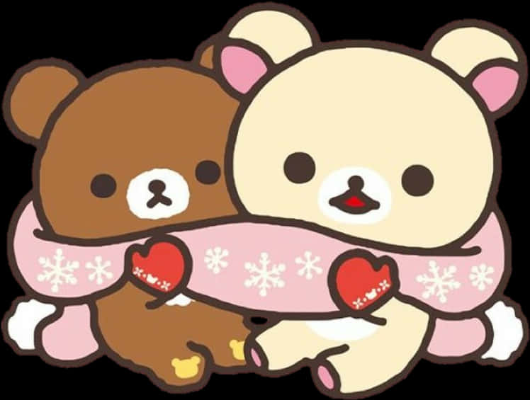 Rilakkumaand Korilakkuma Winter Hug PNG