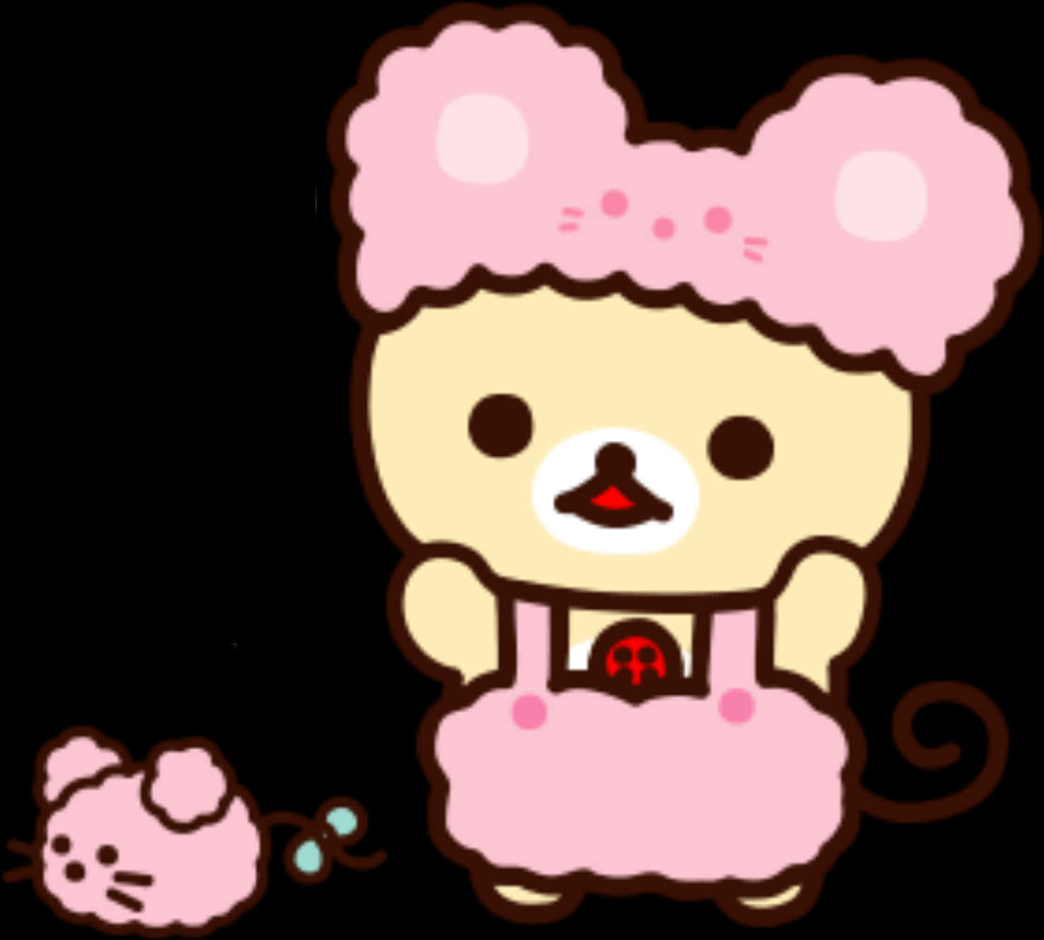 Rilakkumain Pink Bear Costume PNG