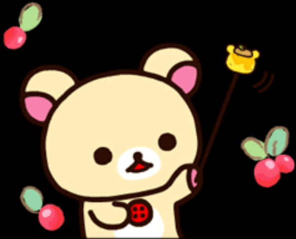 Rilakkumawith Chick Balloonand Cherries PNG