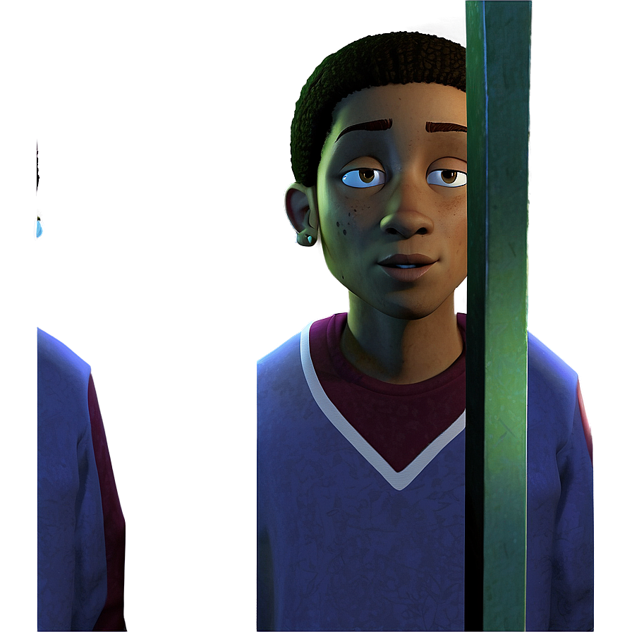 Riley Freeman Peeking Behind Corner PNG