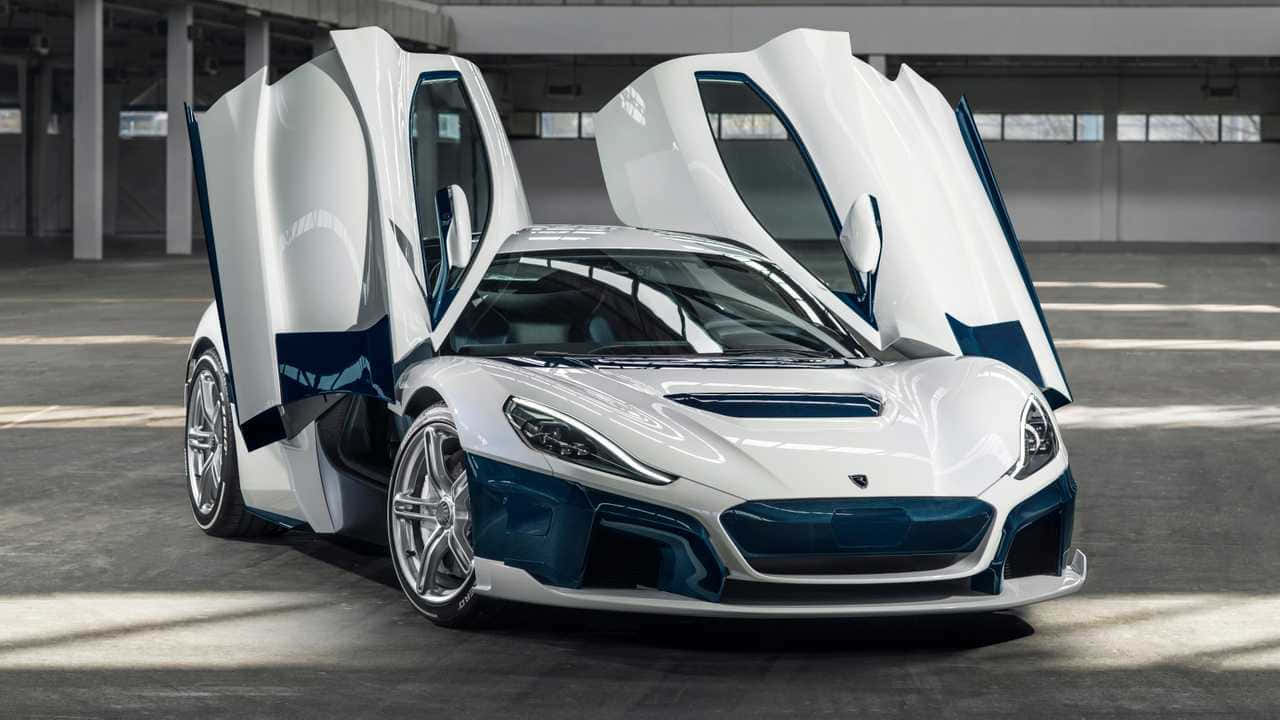 Rimac C_two Hypercar Électrique Portes Ouvertes Fond d'écran