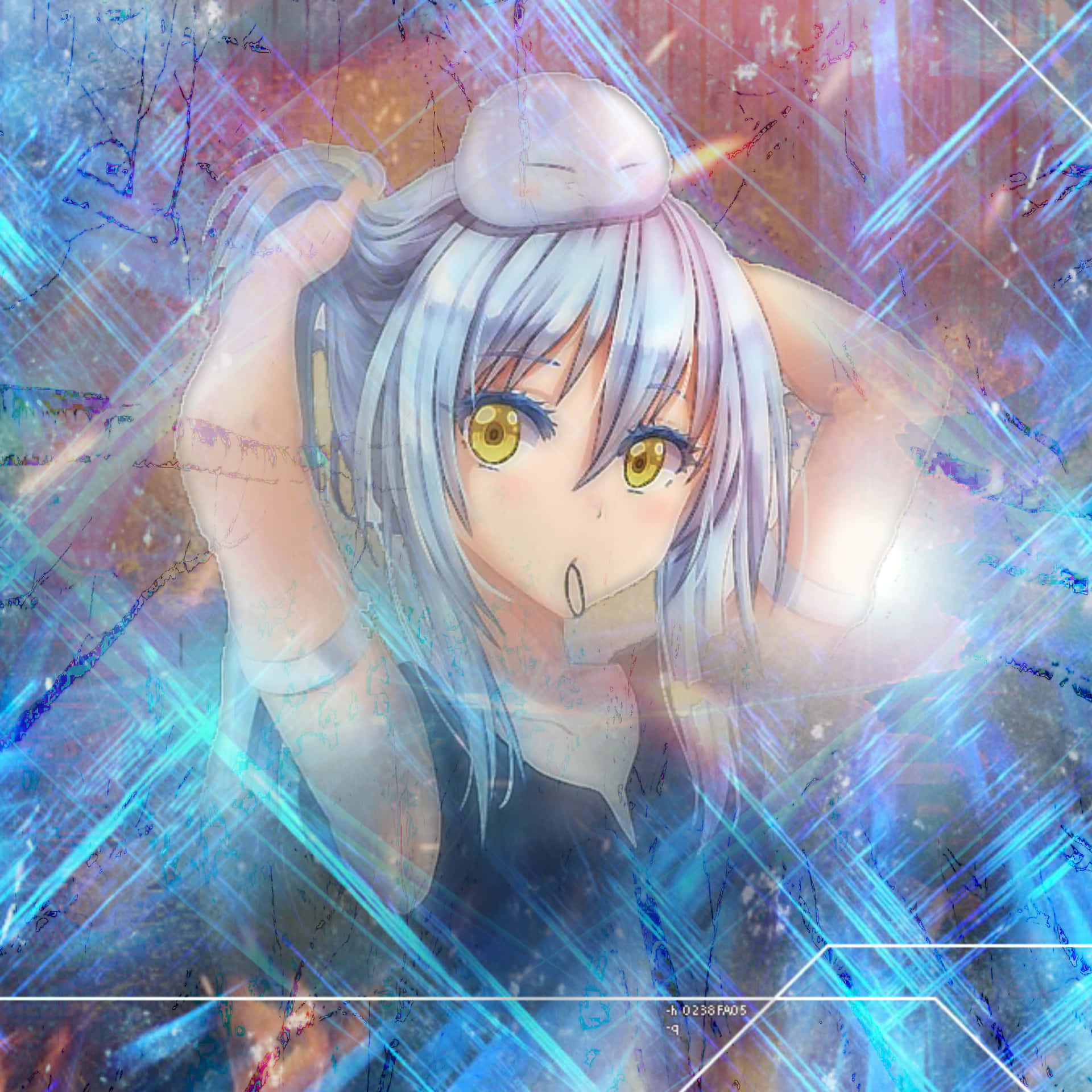 Rimuru Pfp With Blue Sparkles Background