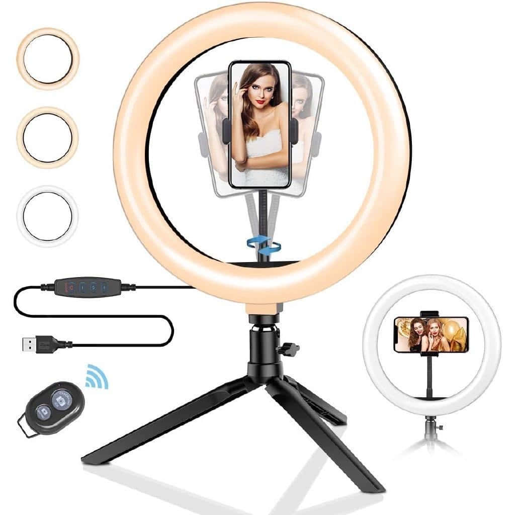A Ring Light With A Phone And Other Accessories