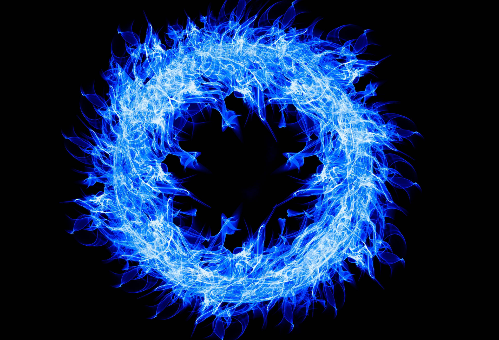 Ring Of Blue Flames Wallpaper