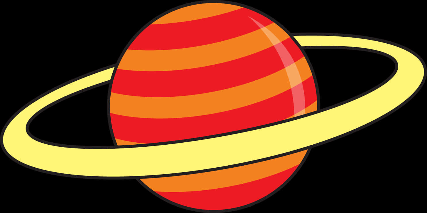 Ringed Planet Graphic Illustration PNG