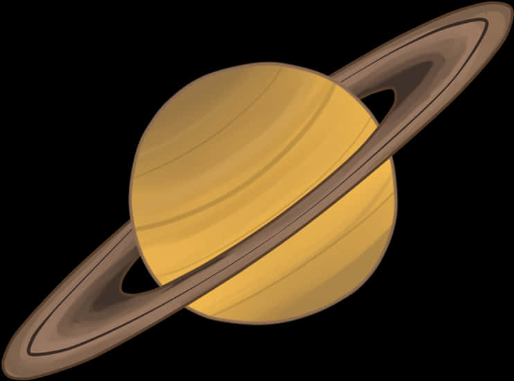 Ringed Planet Illustration PNG