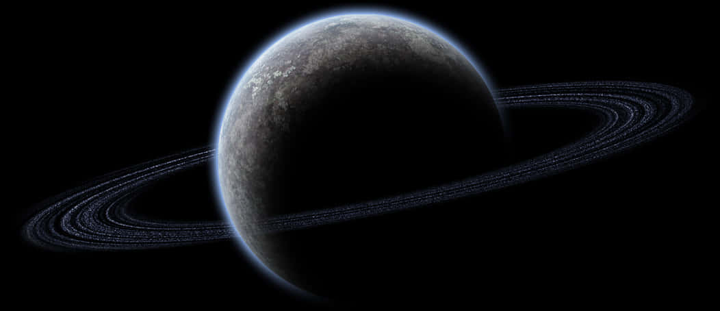 Ringed Planet In Space PNG