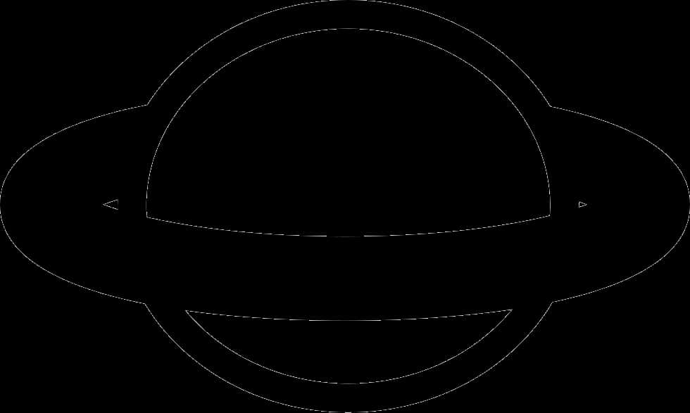 Ringed Planet Outline Graphic PNG