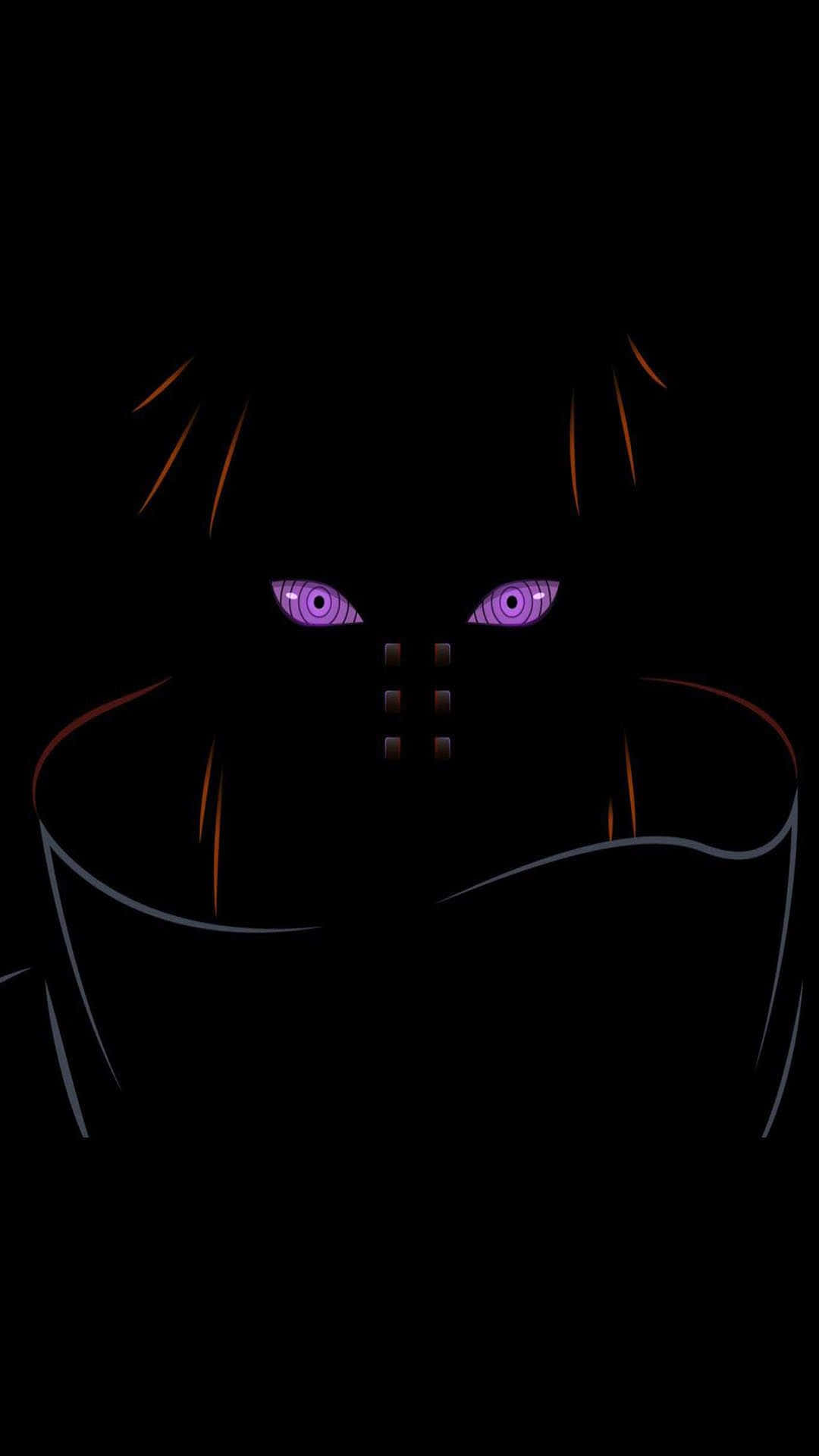 a black anime character with purple eyes Wallpaper