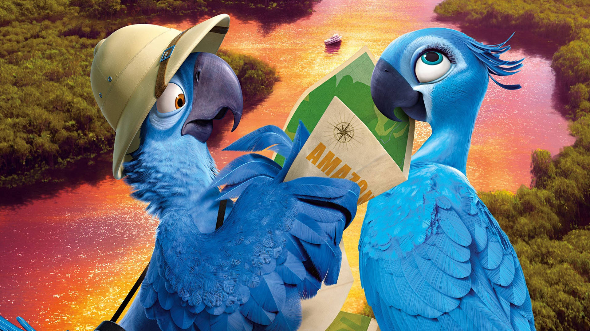 Rio 2 Blu With Map Wallpaper