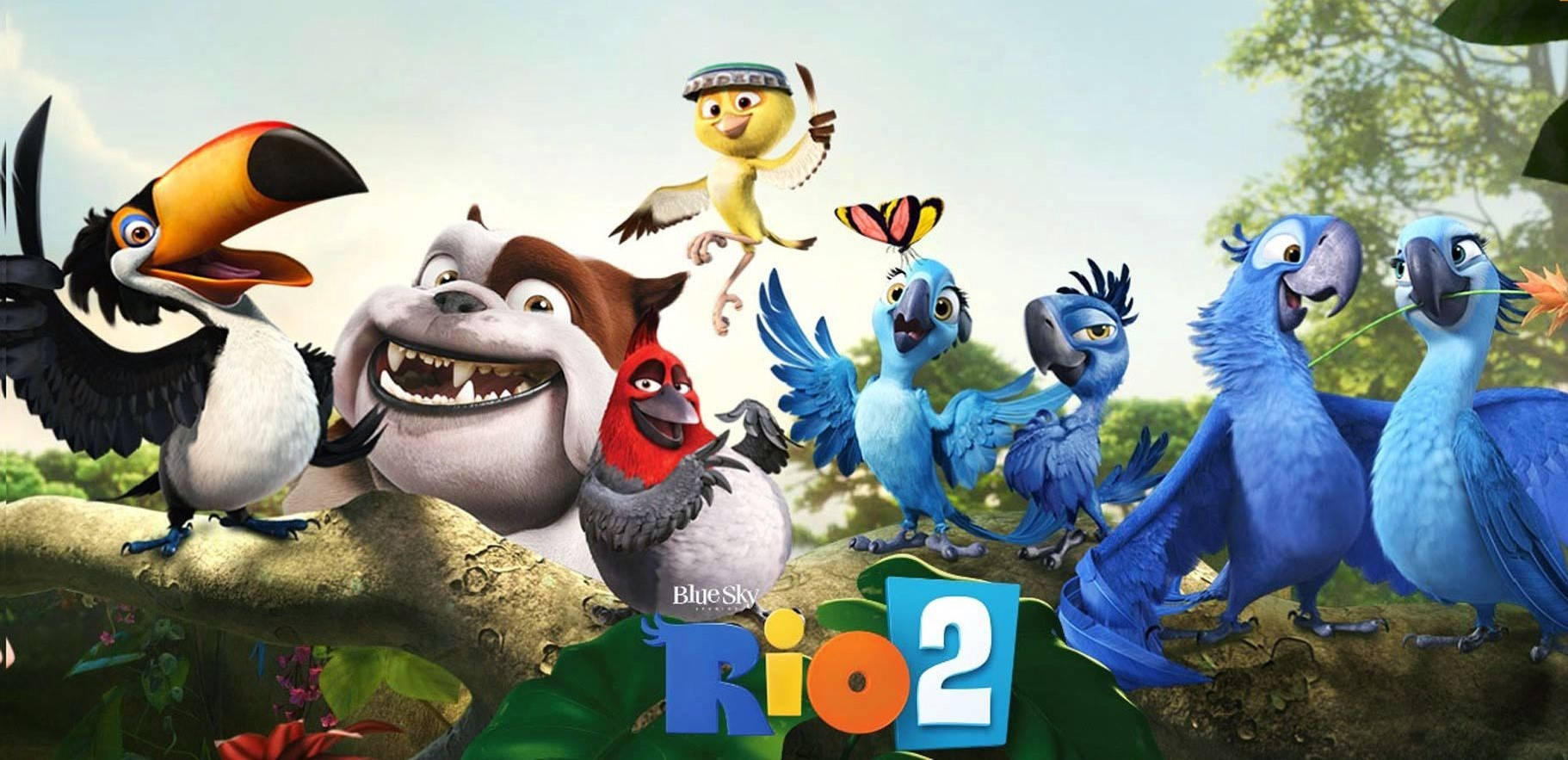 Rio 2 Characters And Logo Wallpaper