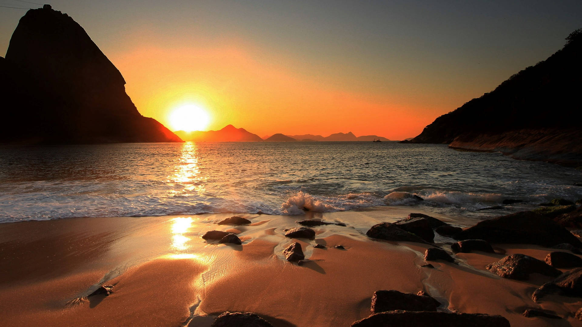Rio De Janeiro Beach Sunrise Wallpaper