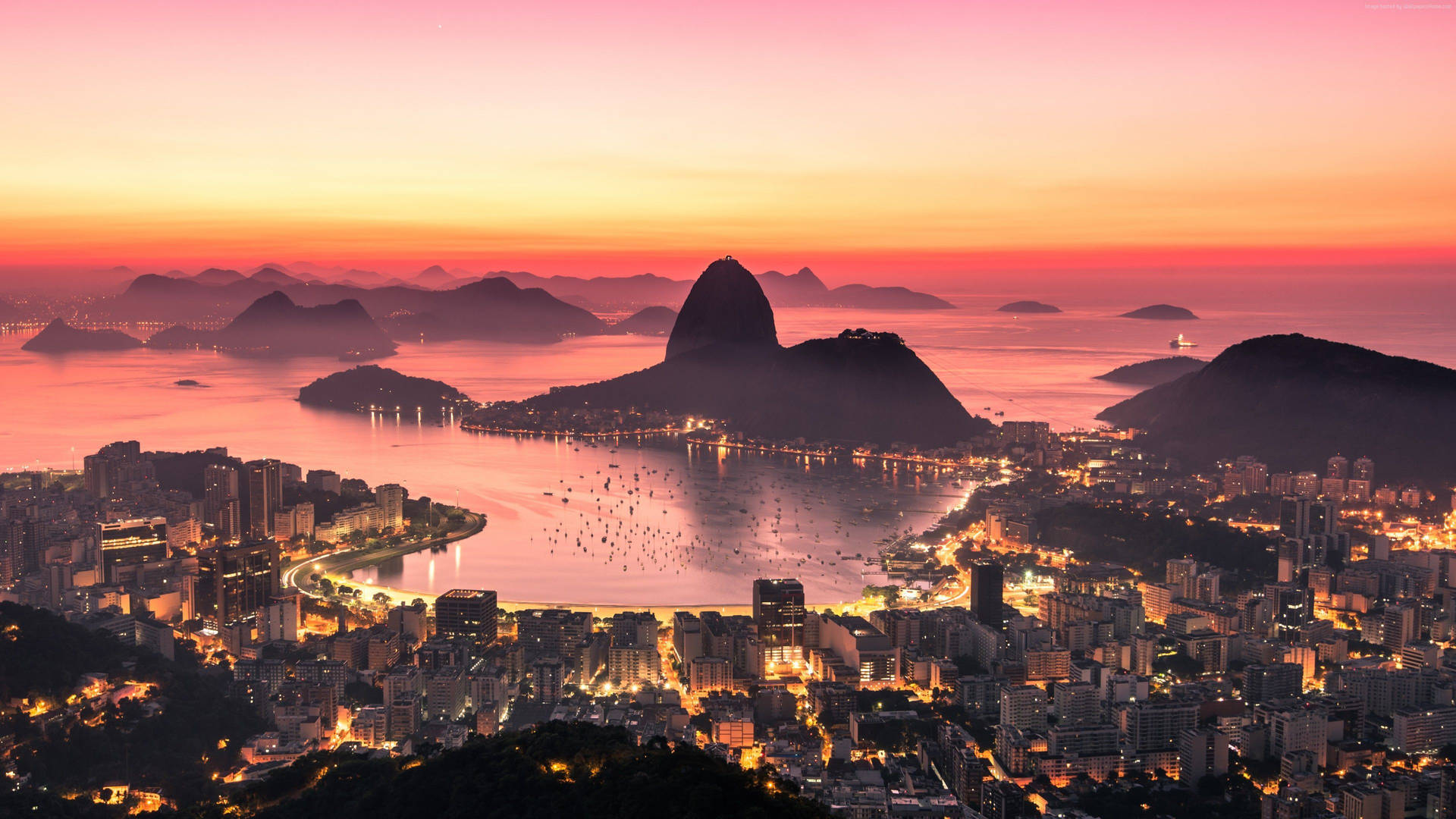 Riode Janeiro Lindo Pôr Do Sol. Papel de Parede