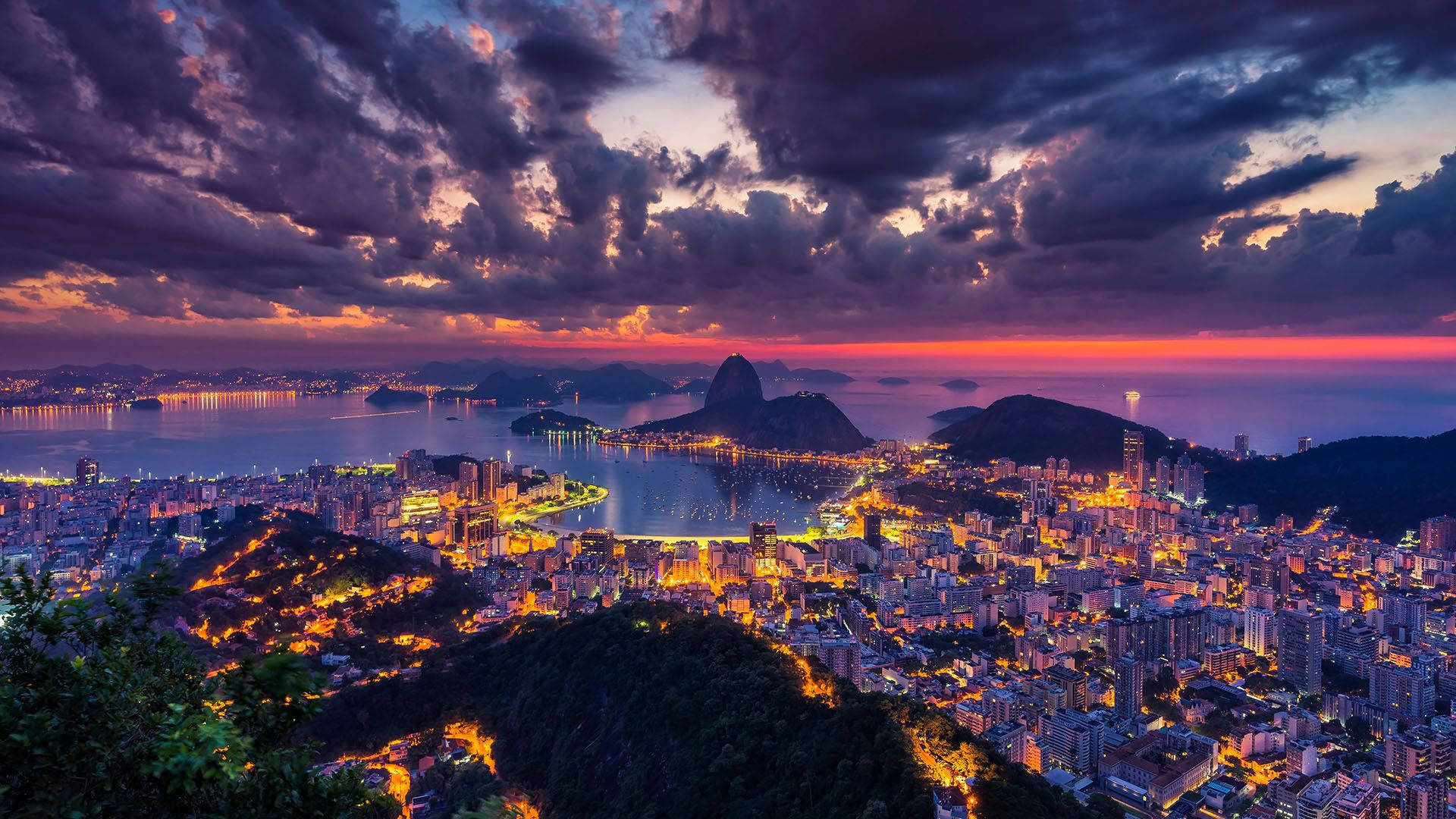 Rio De Janeiro Night South America Wallpaper