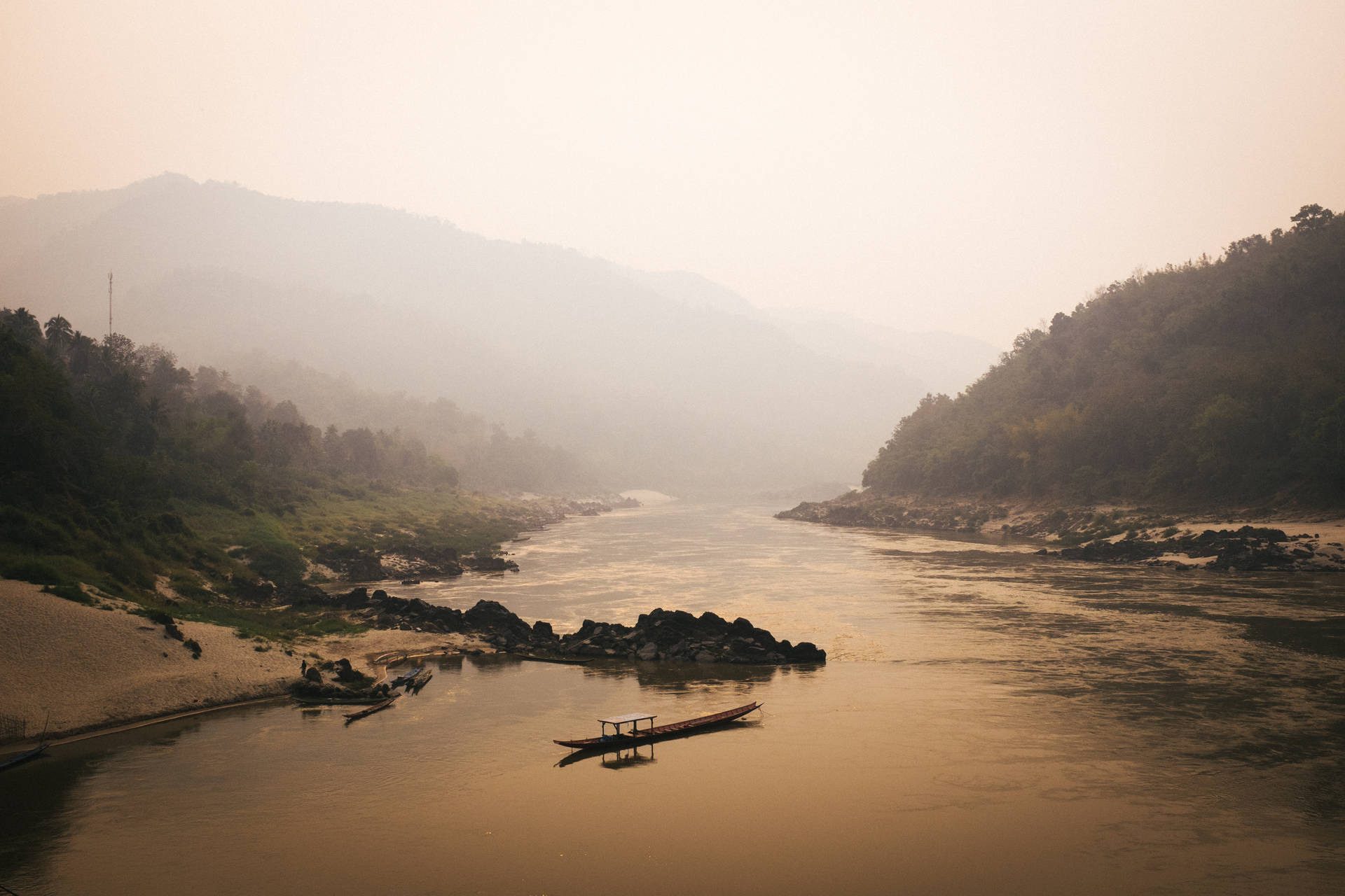 Rio Laos Pak Beng Papel de Parede