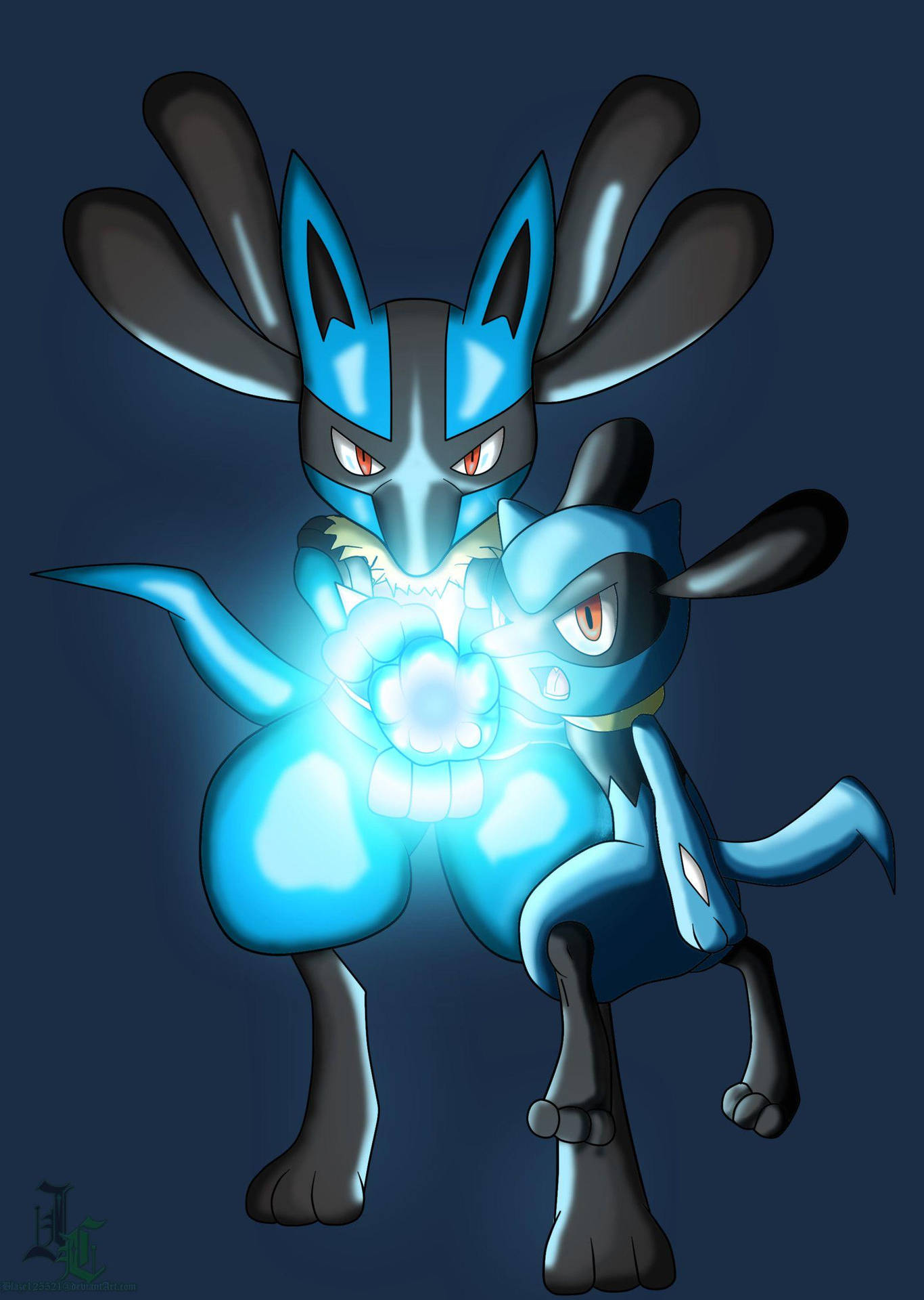 Riolu Lucario Joint Attack Picture