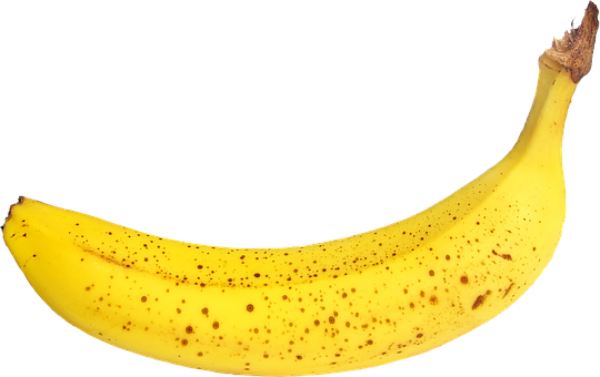 Ripe Banana Black Background PNG