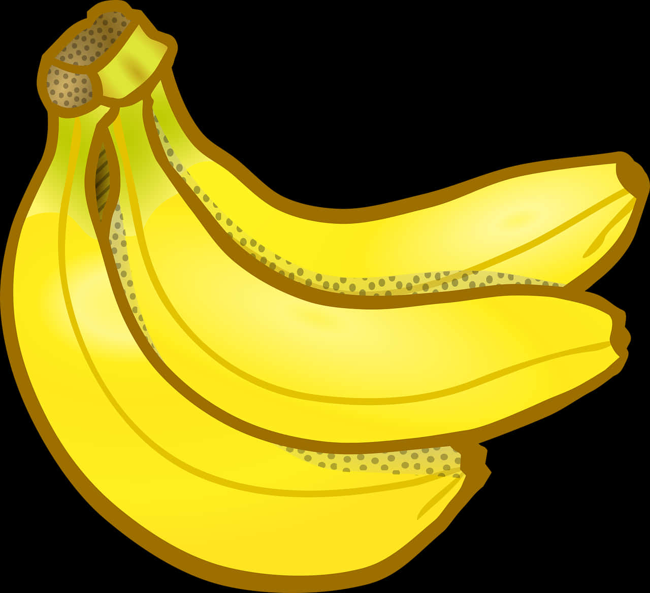 Ripe Banana Cluster Illustration PNG