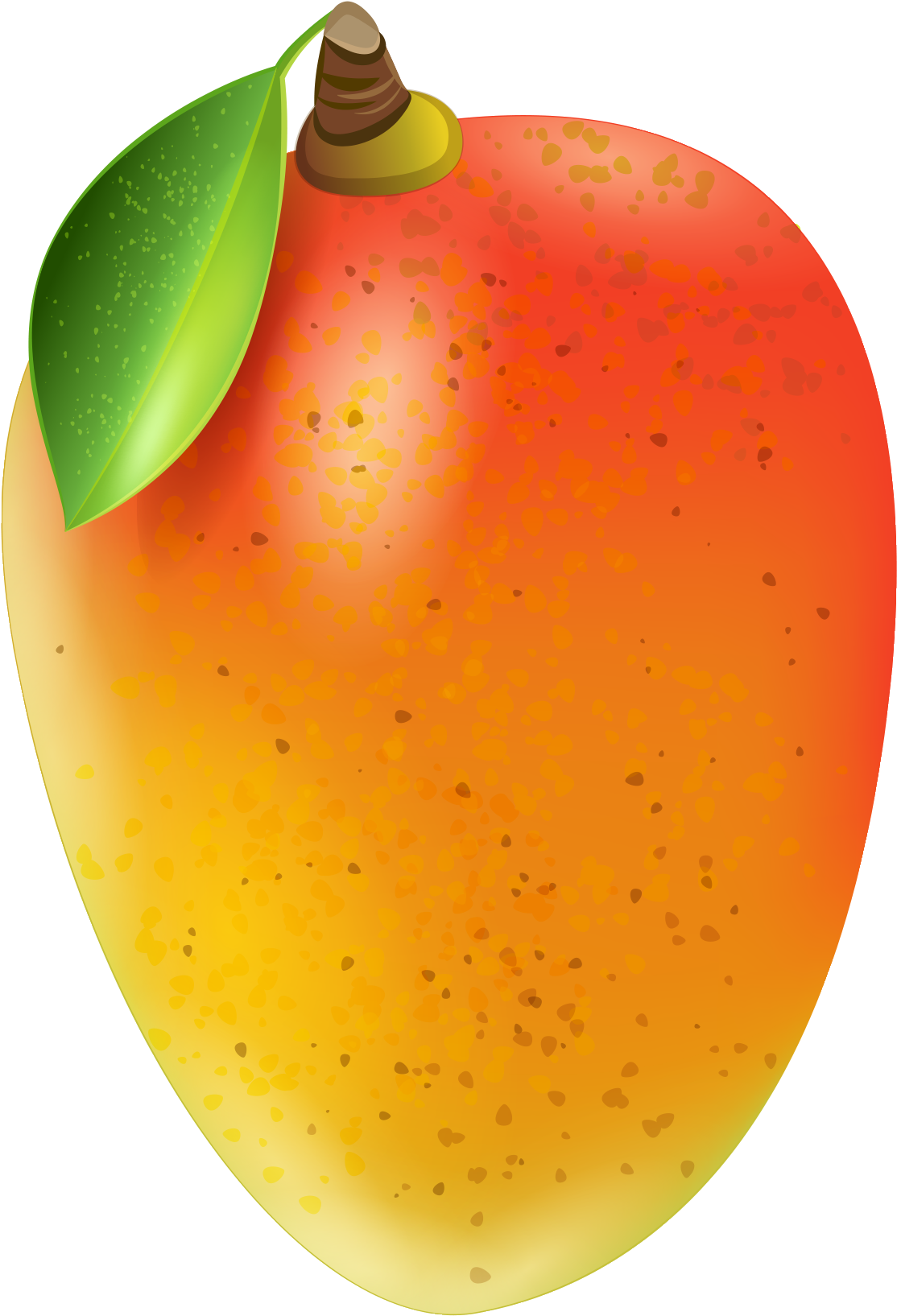 Ripe Mango With Leaf PNG