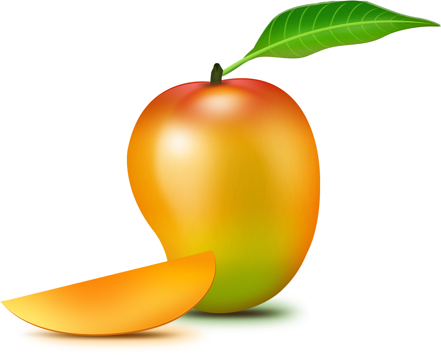 Ripe Mango With Slice.png PNG